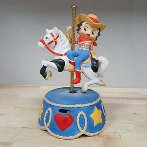 Betty‎ Boop Carousel Horse Music Figurine Porcelain 1995 Vintage NO BOX